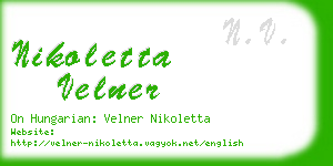 nikoletta velner business card